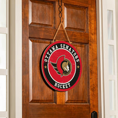 Ottawa Senators Round Door Décor with Hanging Rope, 18x18 - NHL Home