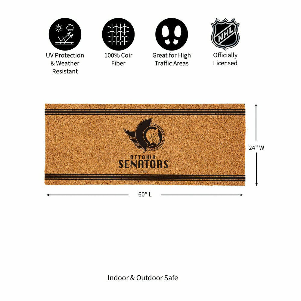 Ottawa Senators Extra Large One Color Coir Mat, 60"x24" - NHL