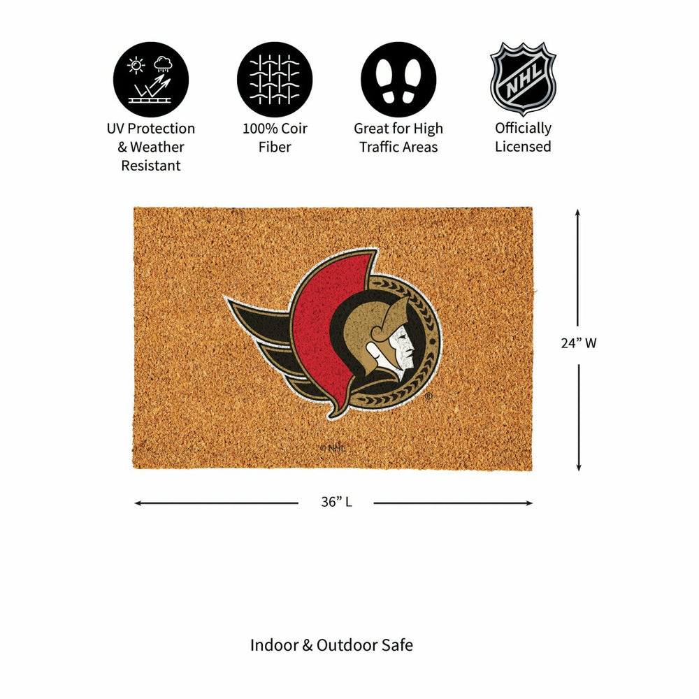 Ottawa Senators Large Full Color Coir Mat, 36"x24" - NHL
