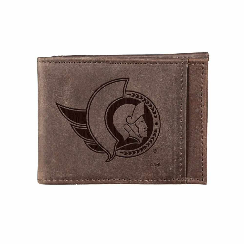 Front Pocket Wallet w/ RFID Blocking, Ottawa Senators, Brown - NHL Home