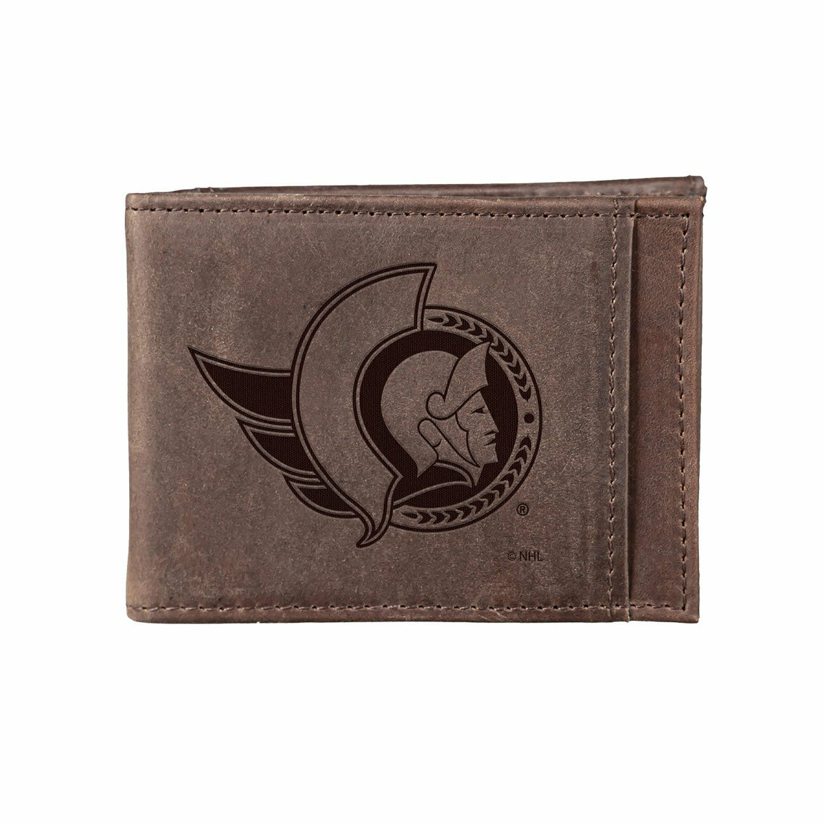 Front Pocket Wallet w/ RFID Blocking, Ottawa Senators, Brown - NHL Home