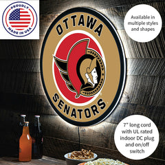 LED Wall Decor, Round, Ottawa Senators - NHL Home
