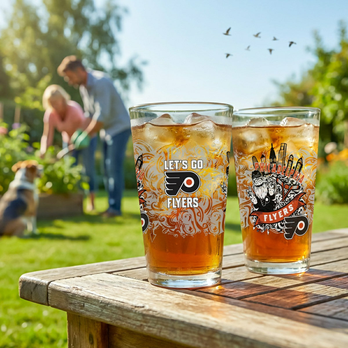 Philadelphia Flyers 16oz Glass pint, Set of 2 - NHL Home