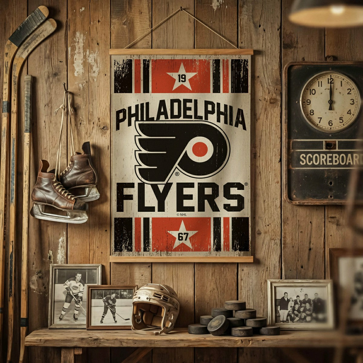 Philadelphia Flyers, Canvas Wall Tapestry, Medium, 36x24 - NHL Home
