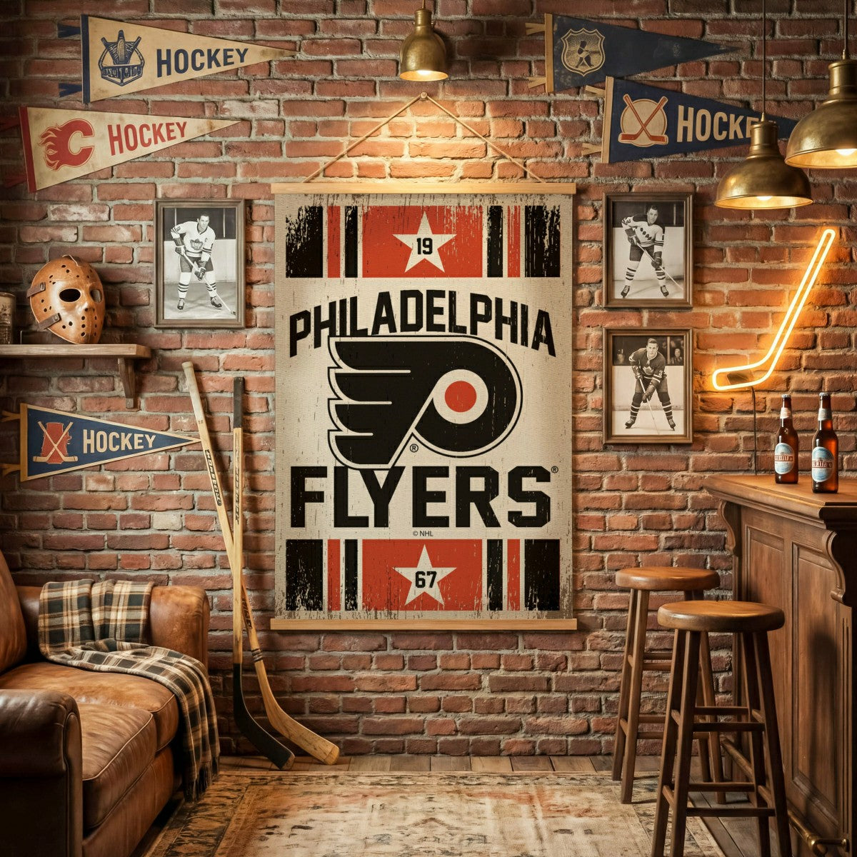 Philadelphia Flyers, Canvas Wall Tapestry, Large, 54x36 - NHL Home