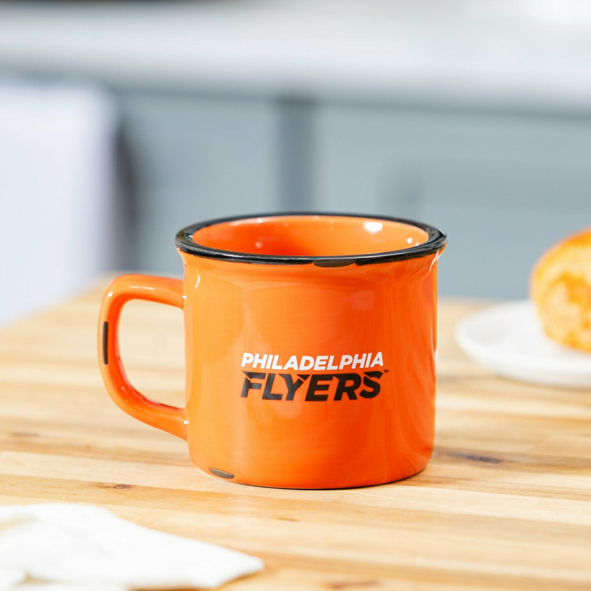 Philadelphia Flyers Ceramic Camp Cup with Enamel Finish, 14oz - NHL Home