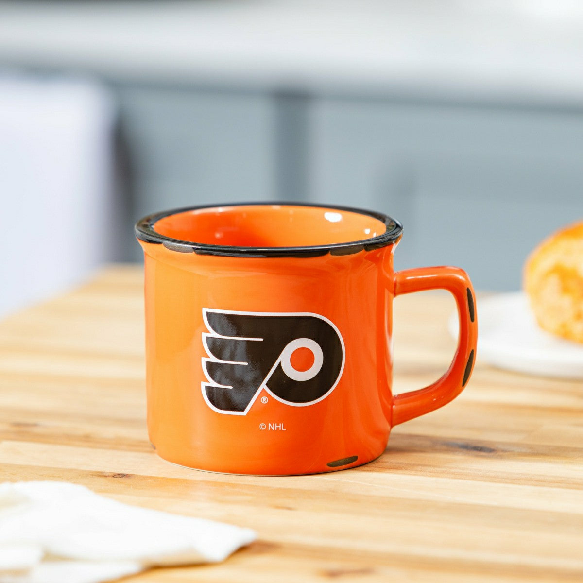 Philadelphia Flyers Ceramic Camp Cup with Enamel Finish, 14oz - NHL Home