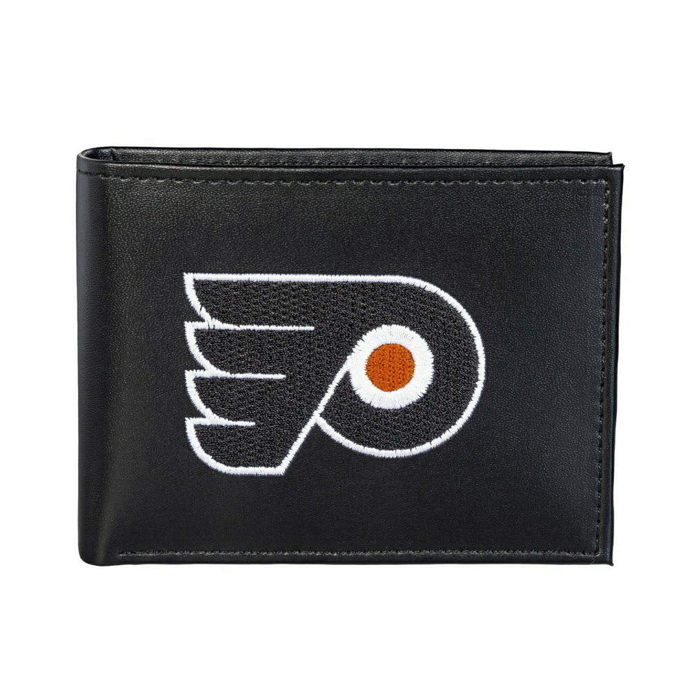 Philadelphia Flyers Black Bi-Fold Embroidered Wallet - NHL Home