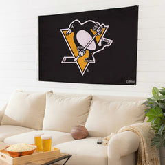 Pittsburgh Penguins Single Sided Estate Flag with 2 Grommets, 3'x5' - NHL Home