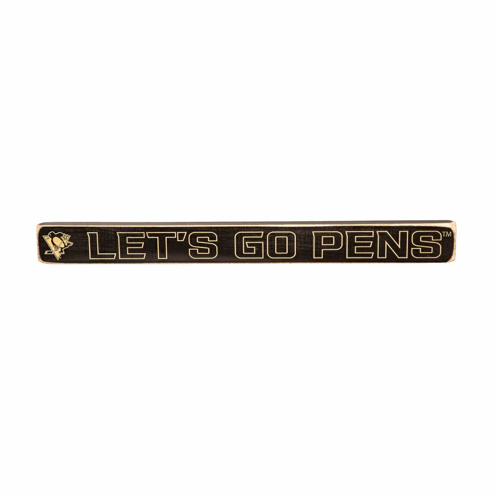 Pittsburgh Penguins Engraved Wood Sign, 1.5" x 18" - NHL Home