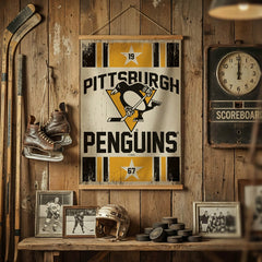 Pittsburgh Penguins, Canvas Wall Tapestry, Medium, 36x24 - NHL Home