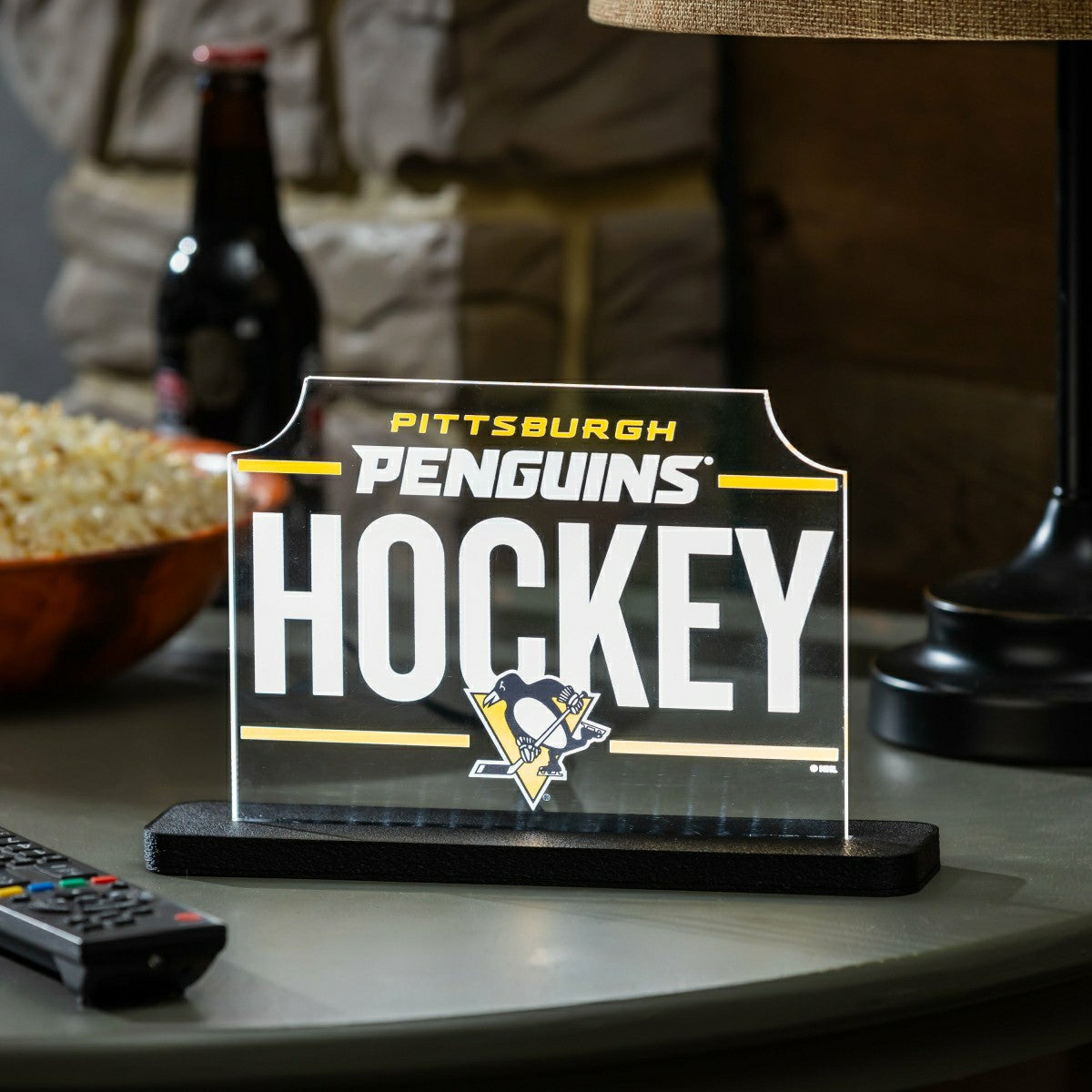 Pittsburgh Penguins Hockey Rectangle Desklite LED Decor - NHL Home