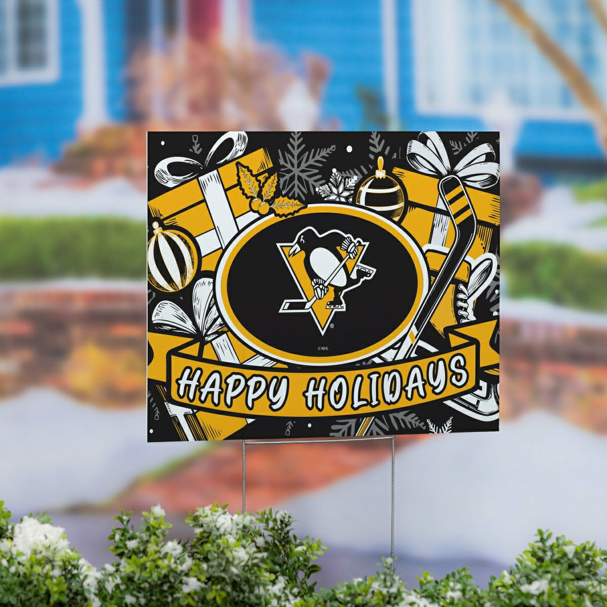 Pittsburgh Penguins Yard Sign, Holiday - NHL Home