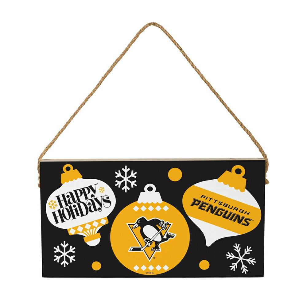 Pittsburgh Penguins Holiday Wood Wall Sign, 6x11 - NHL Home