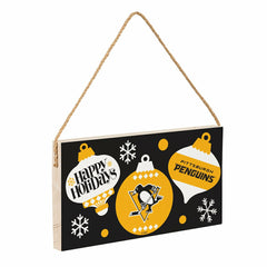 Pittsburgh Penguins Holiday Wood Wall Sign, 6x11 - NHL Home