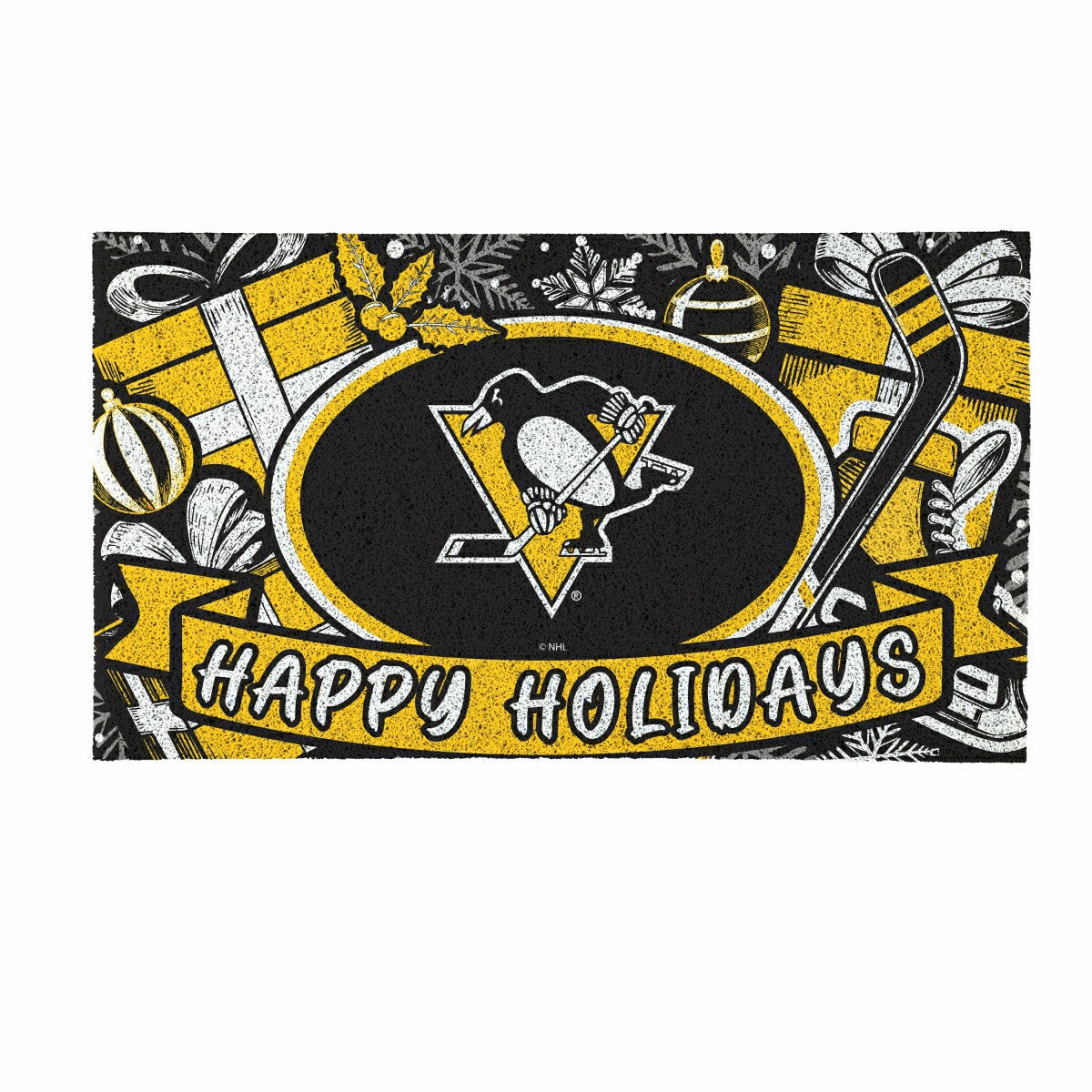 Pittsburgh Penguins Holiday PVC Mat, 28"x16" - NHL