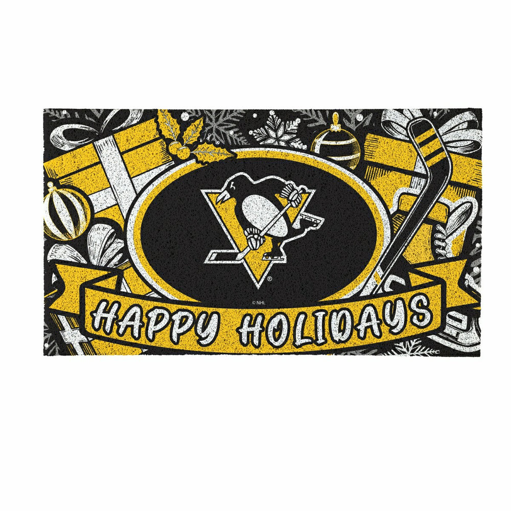 Pittsburgh Penguins Holiday PVC Mat, 28"x16" - NHL