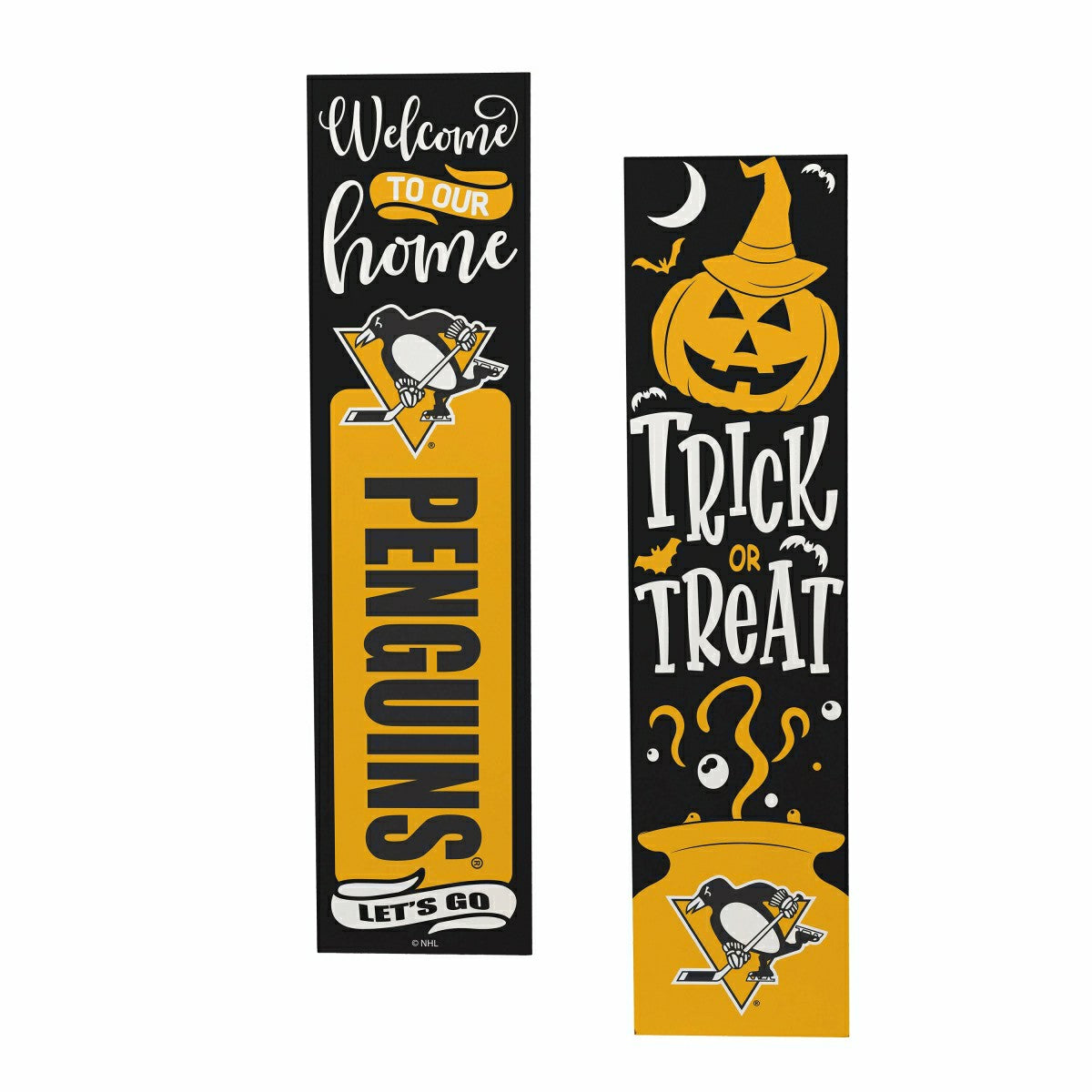 47" Double Sided Leaner, Pittsburgh Penguins, Halloween - NHL Home