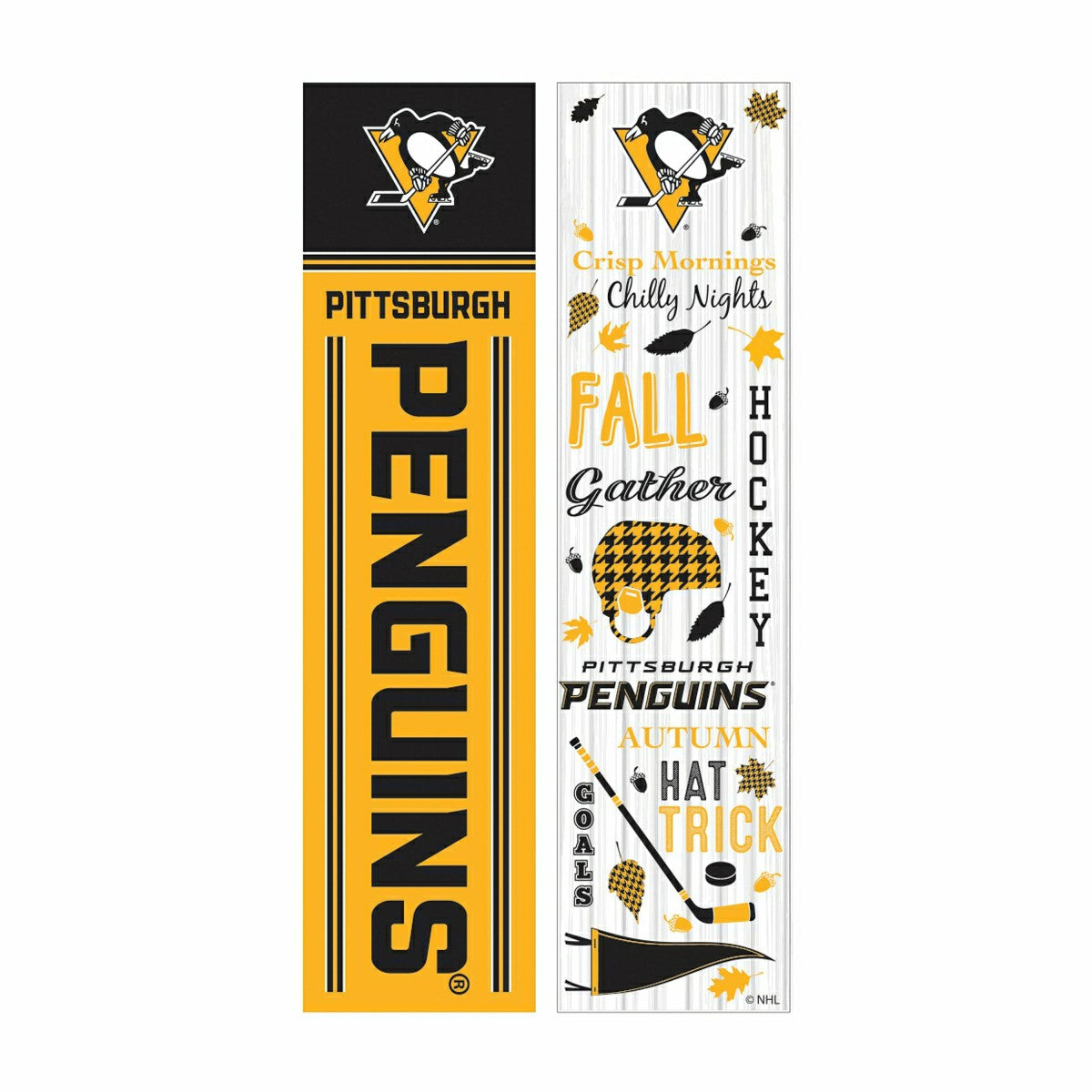 46" Double Sided Leaner, Pittsburgh Penguins, Fall Seasonal - NHL Home