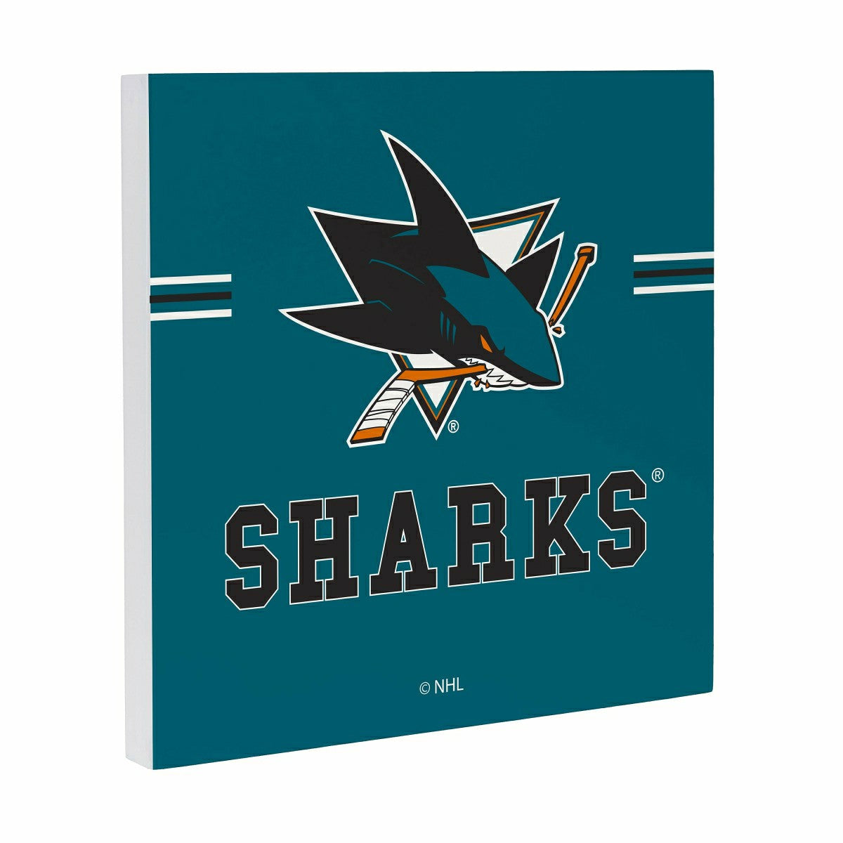 San Jose Sharks Wood Wall Sign, 12x12 - NHL Home