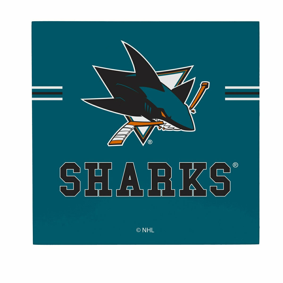 San Jose Sharks Wood Wall Sign, 12x12 - NHL Home