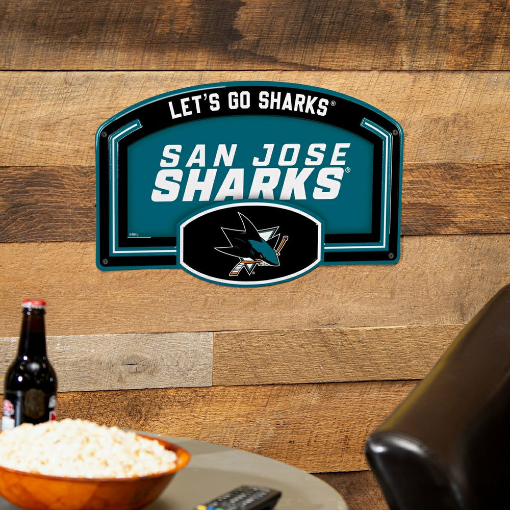 San Jose Sharks USA Embossed Steel Wall Sign, 11" x 17" - NHL Home