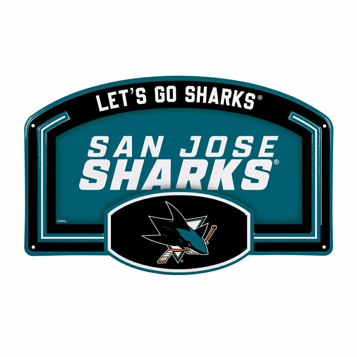 San Jose Sharks USA Embossed Steel Wall Sign, 11" x 17" - NHL Home