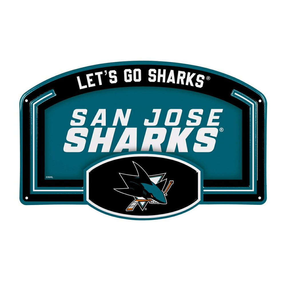 San Jose Sharks USA Embossed Steel Wall Sign, 11" x 17" - NHL Home
