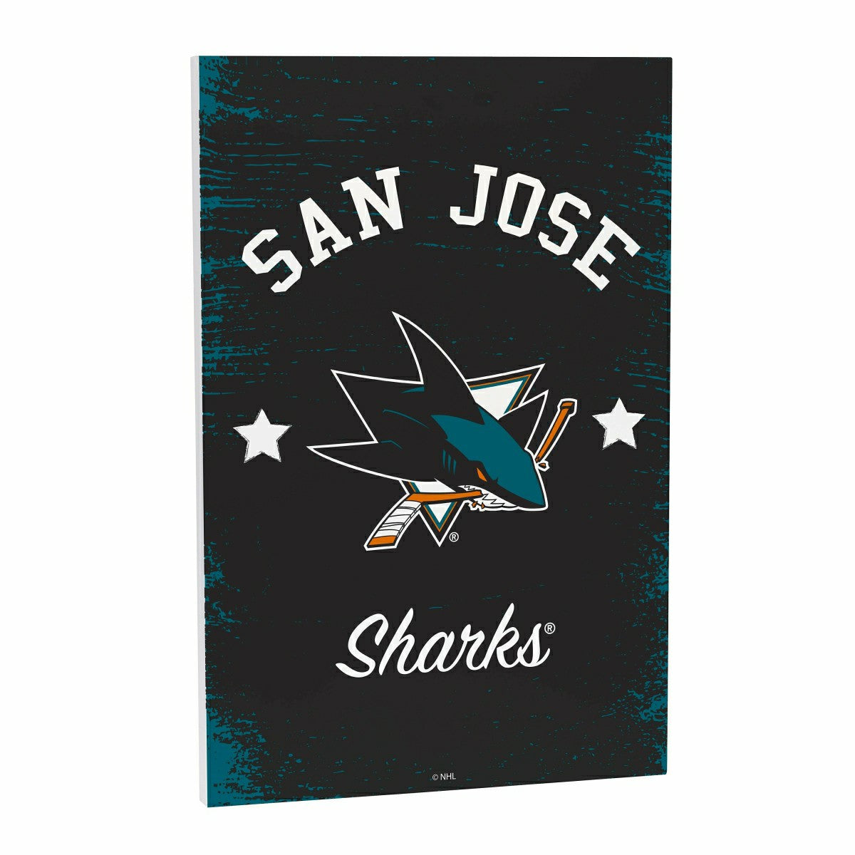 San Jose Sharks Wood Wall Sign, 16x24 - NHL Home