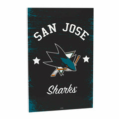 San Jose Sharks Wood Wall Sign, 16x24 - NHL Home