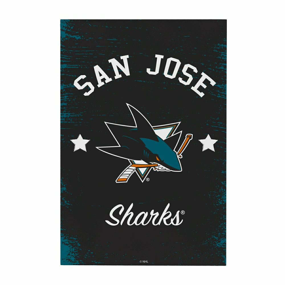 San Jose Sharks Wood Wall Sign, 16x24 - NHL Home