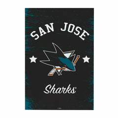 San Jose Sharks Wood Wall Sign, 16x24 - NHL Home