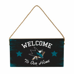 San Jose Sharks Wood Wall Sign, 6x11 - NHL Home