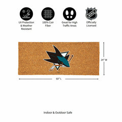 San Jose Sharks Extra Large Full Color Coir Mat, 60"x24" - NHL