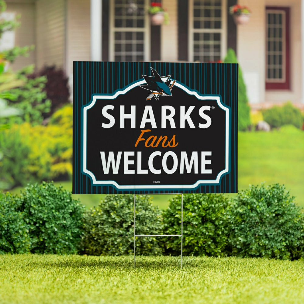 San Jose Sharks Coroplast Yard Sign, "Fans Welcome" - NHL Home