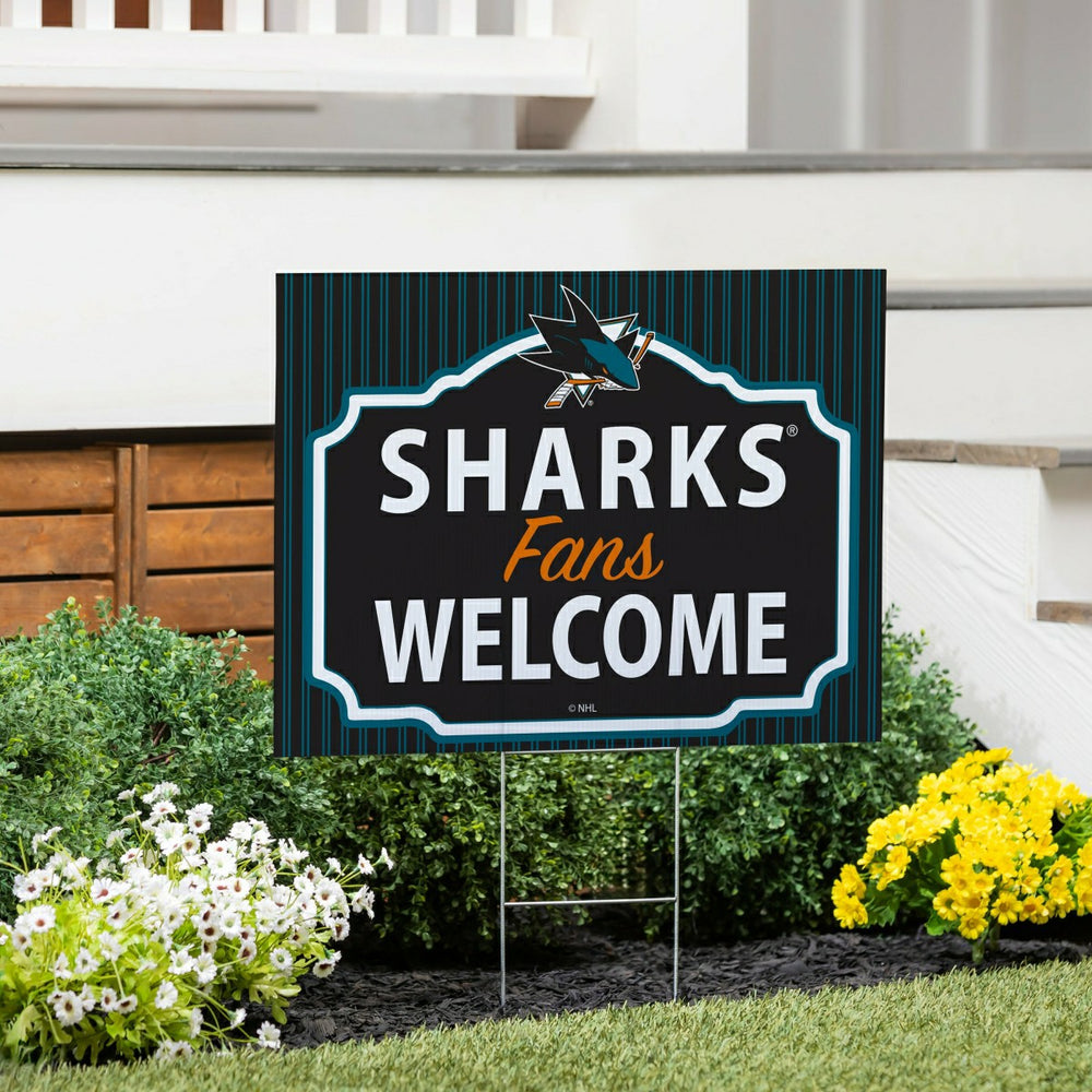 San Jose Sharks Coroplast Yard Sign, "Fans Welcome" - NHL Home