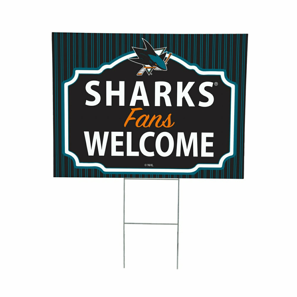 San Jose Sharks Coroplast Yard Sign, "Fans Welcome" - NHL Home