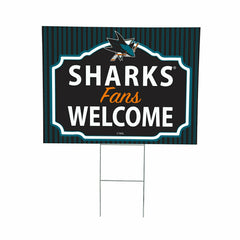 San Jose Sharks Coroplast Yard Sign, "Fans Welcome" - NHL Home