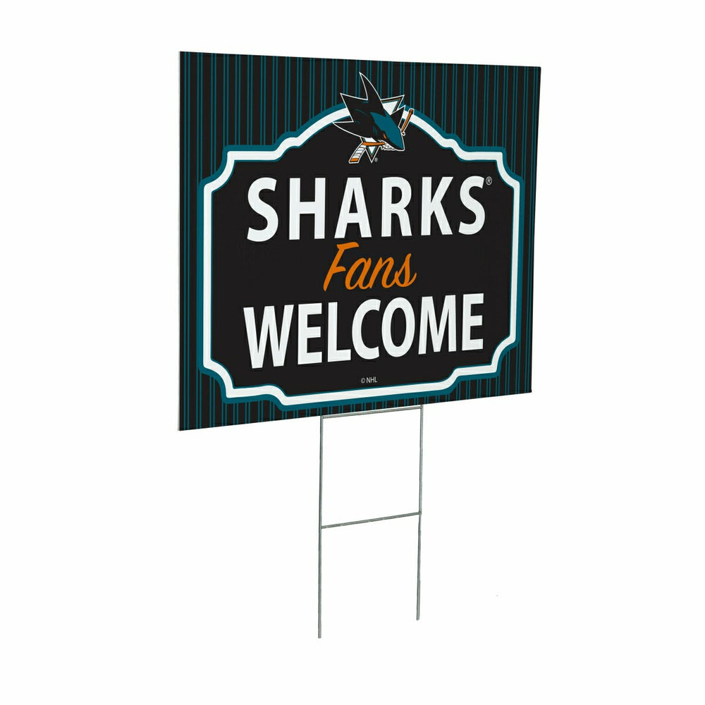 San Jose Sharks Coroplast Yard Sign, "Fans Welcome" - NHL Home