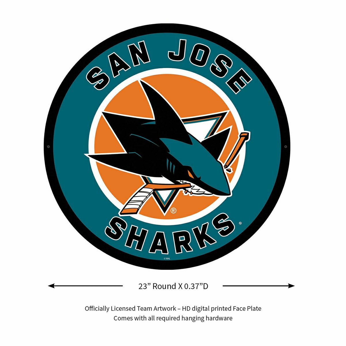 LED Wall Decor, Round, San Jose Sharks - NHL Home