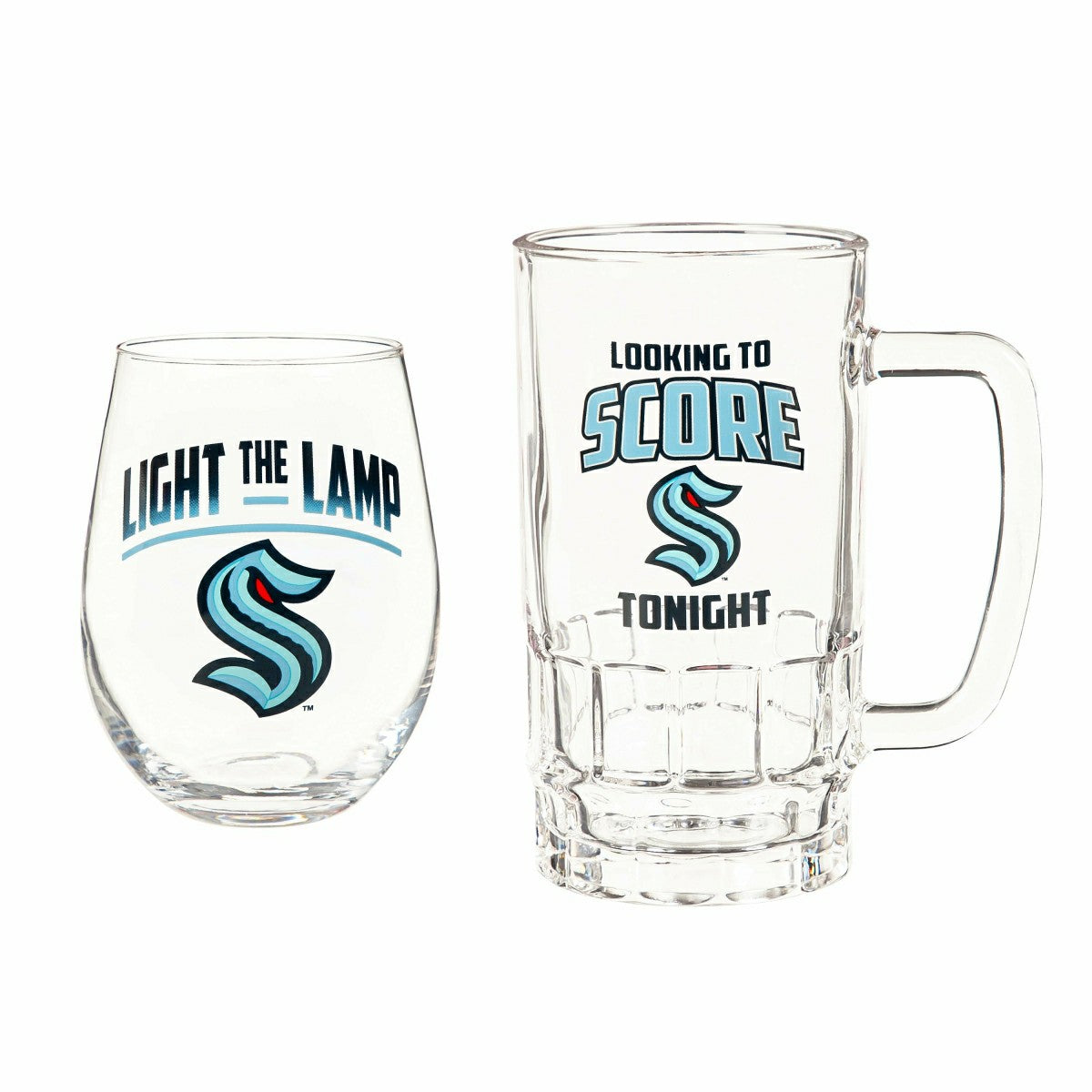 Stemless 17OZ Glass & Tankard 16OZ Gift Set, Seattle Kraken - NHL Home