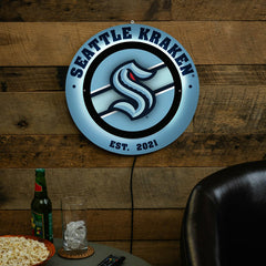 Seattle Kraken, Metal Lite, Round - NHL