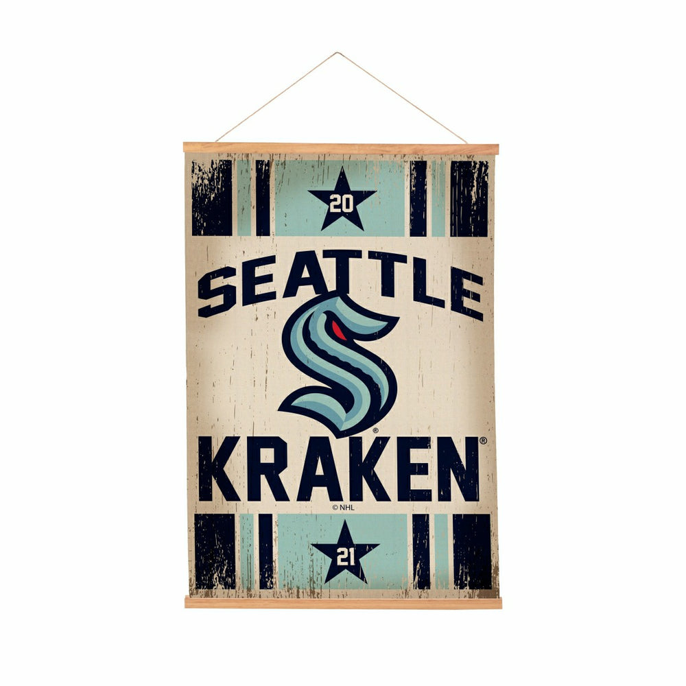 Seattle Kraken, Canvas Wall Tapestry, Medium, 36x24 - NHL Home