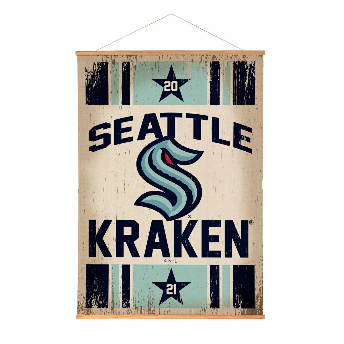 Seattle Kraken, Canvas Wall Tapestry, Large, 54x37 - NHL Home