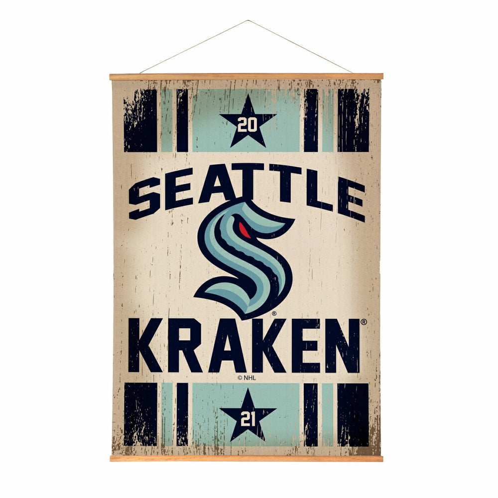 Seattle Kraken, Canvas Wall Tapestry, Large, 54x37 - NHL Home