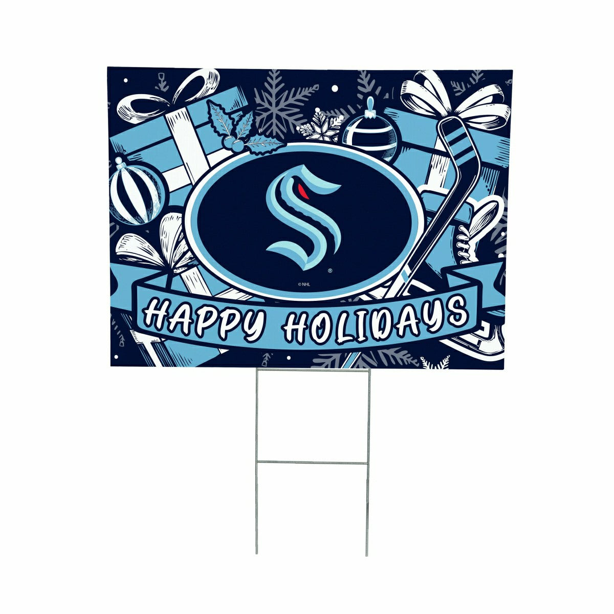 Seattle Kraken Yard Sign, Holiday - NHL Home