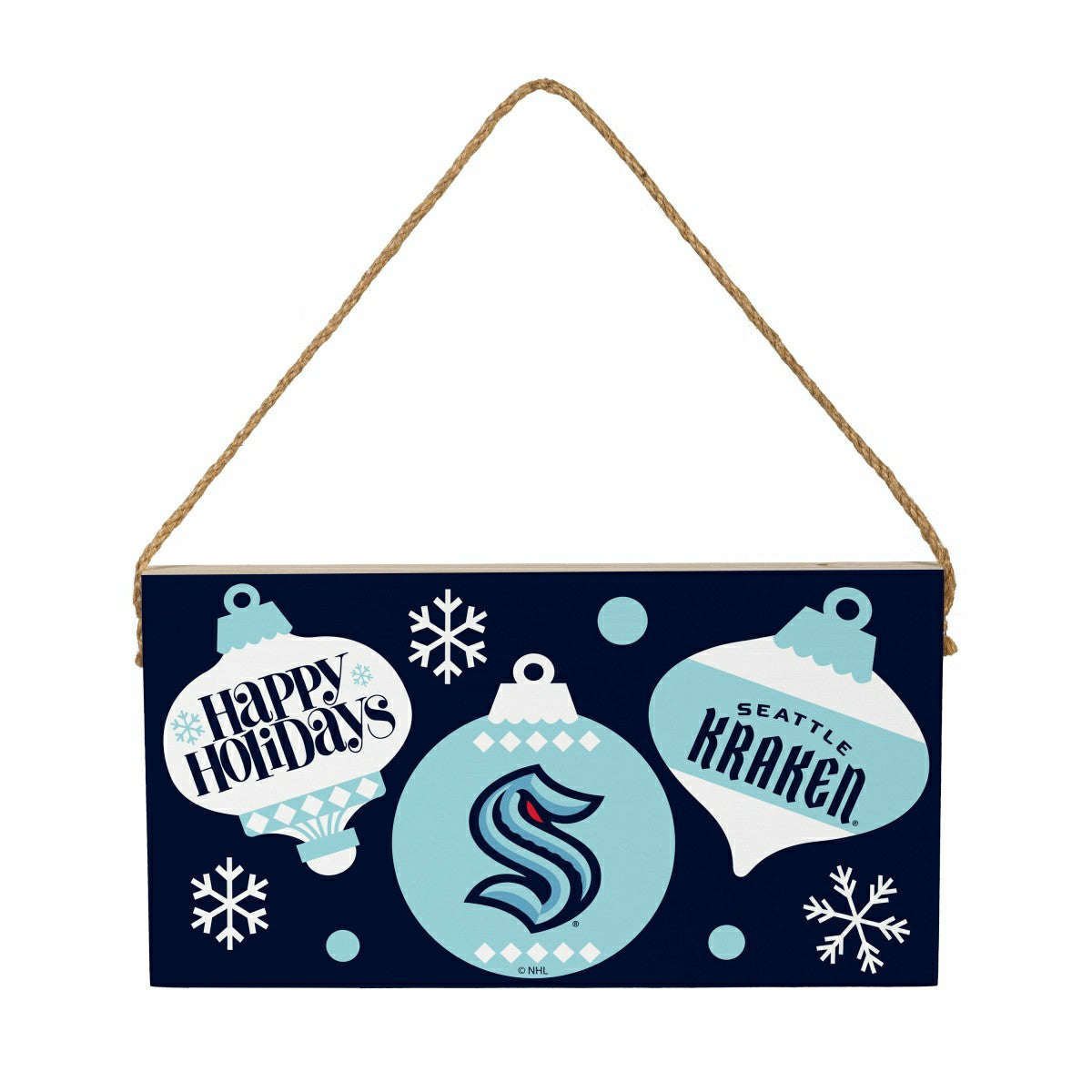 Seattle Kraken Holiday Wood Wall Sign, 6x11 - NHL Home