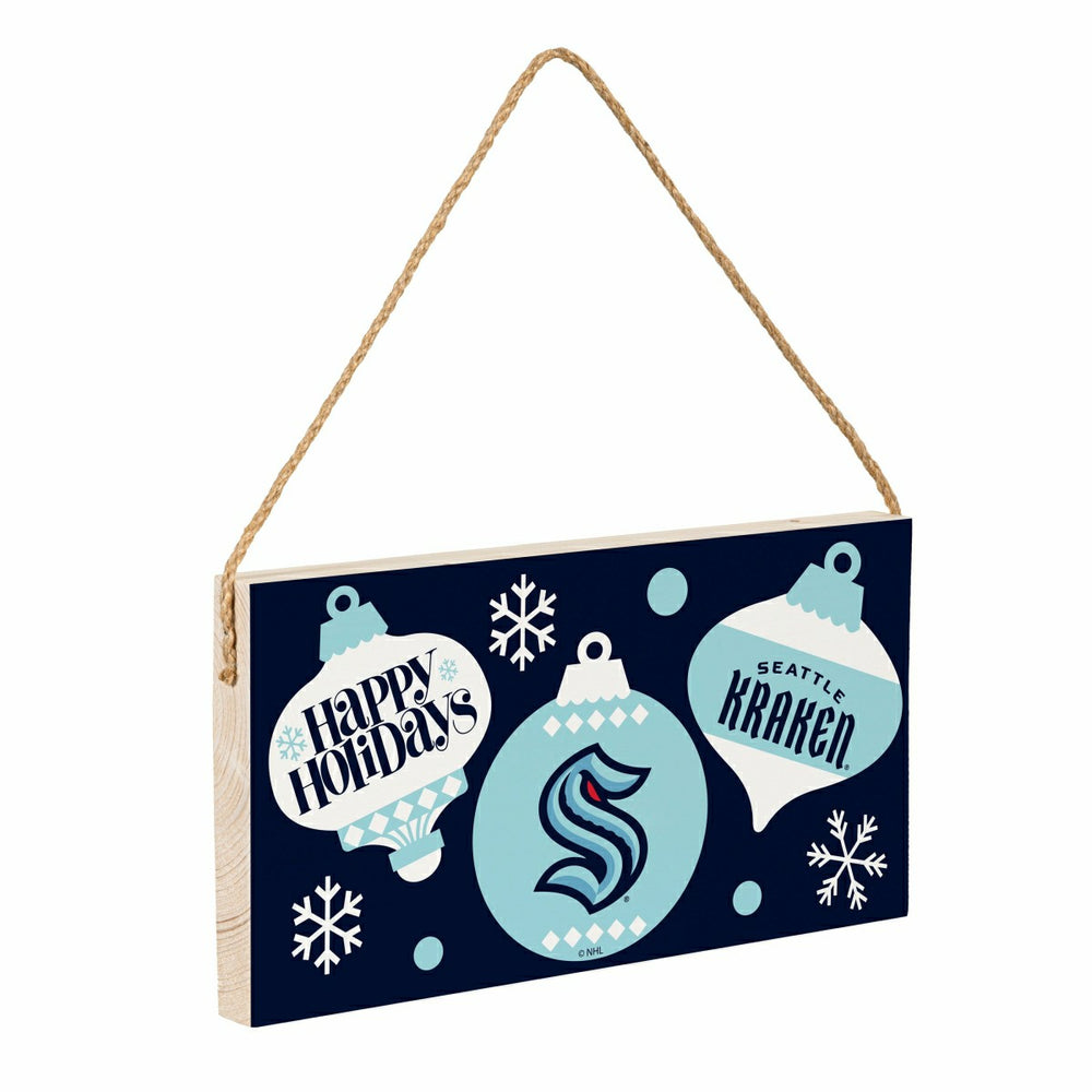 Seattle Kraken Holiday Wood Wall Sign, 6x11 - NHL Home