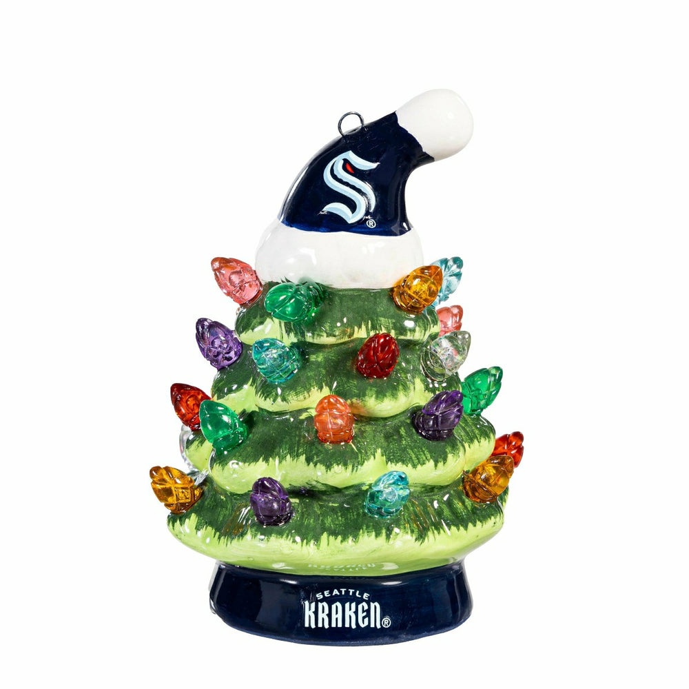 4" Mini LED Tabletop Christmas Tree, Set of 2, Seattle Kraken - NHL Home