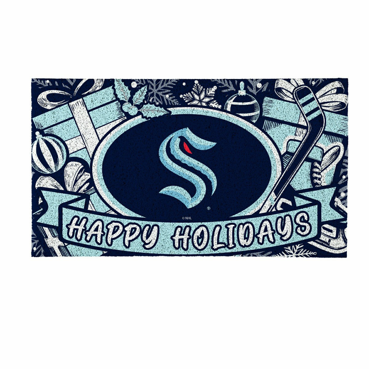 Seattle Kraken Holiday PVC Mat, 28"x16" - NHL